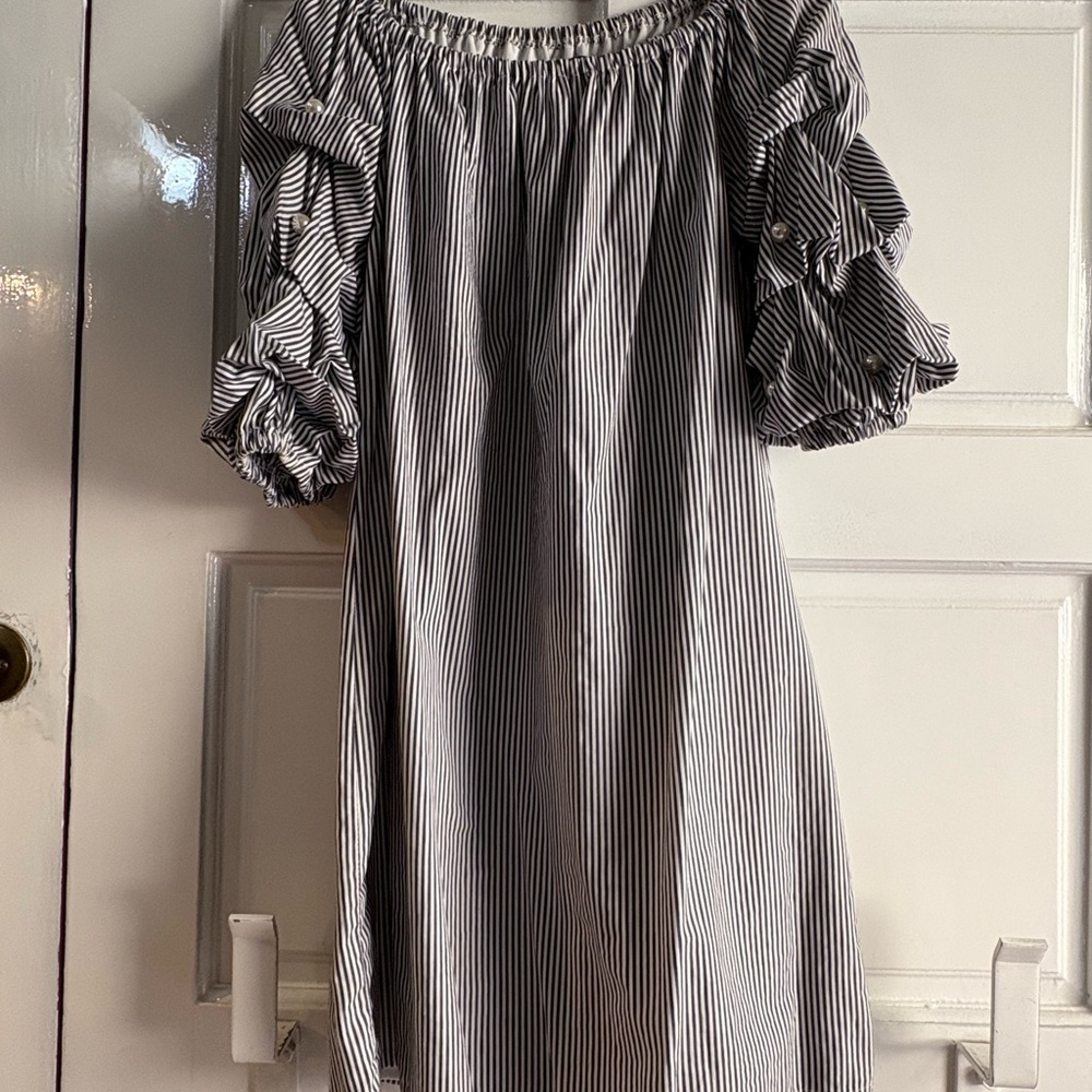 MSK Black and White Striped Dress